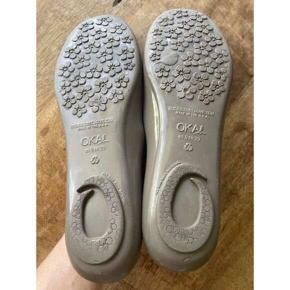 OKA B gray ballet flats slip on shoes US 9 EU 39 made in USA rubber comfort - Picture 6 of 7